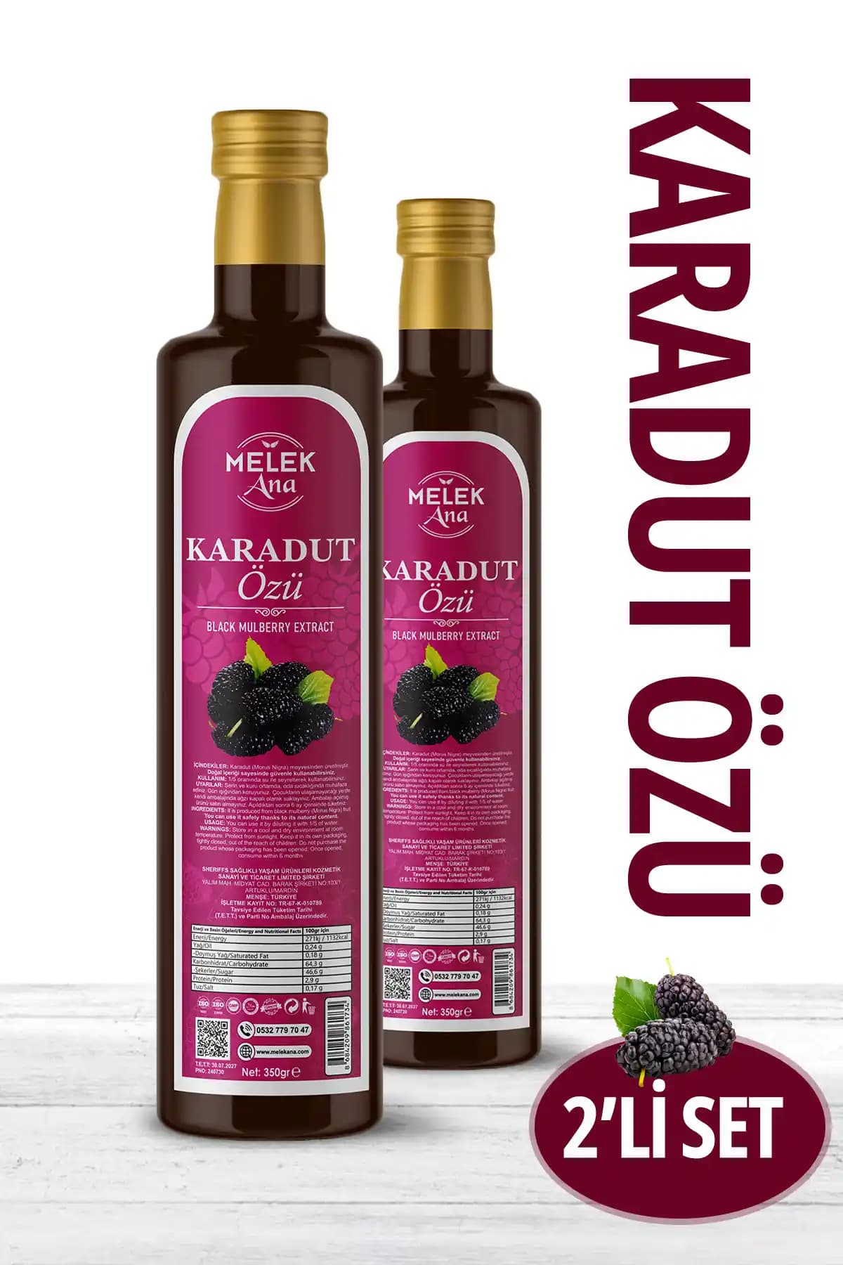 Melek Ana Karadut Özü 2li Set: Doğal Sağlık ve Lezzeti Bir Arada Sunar