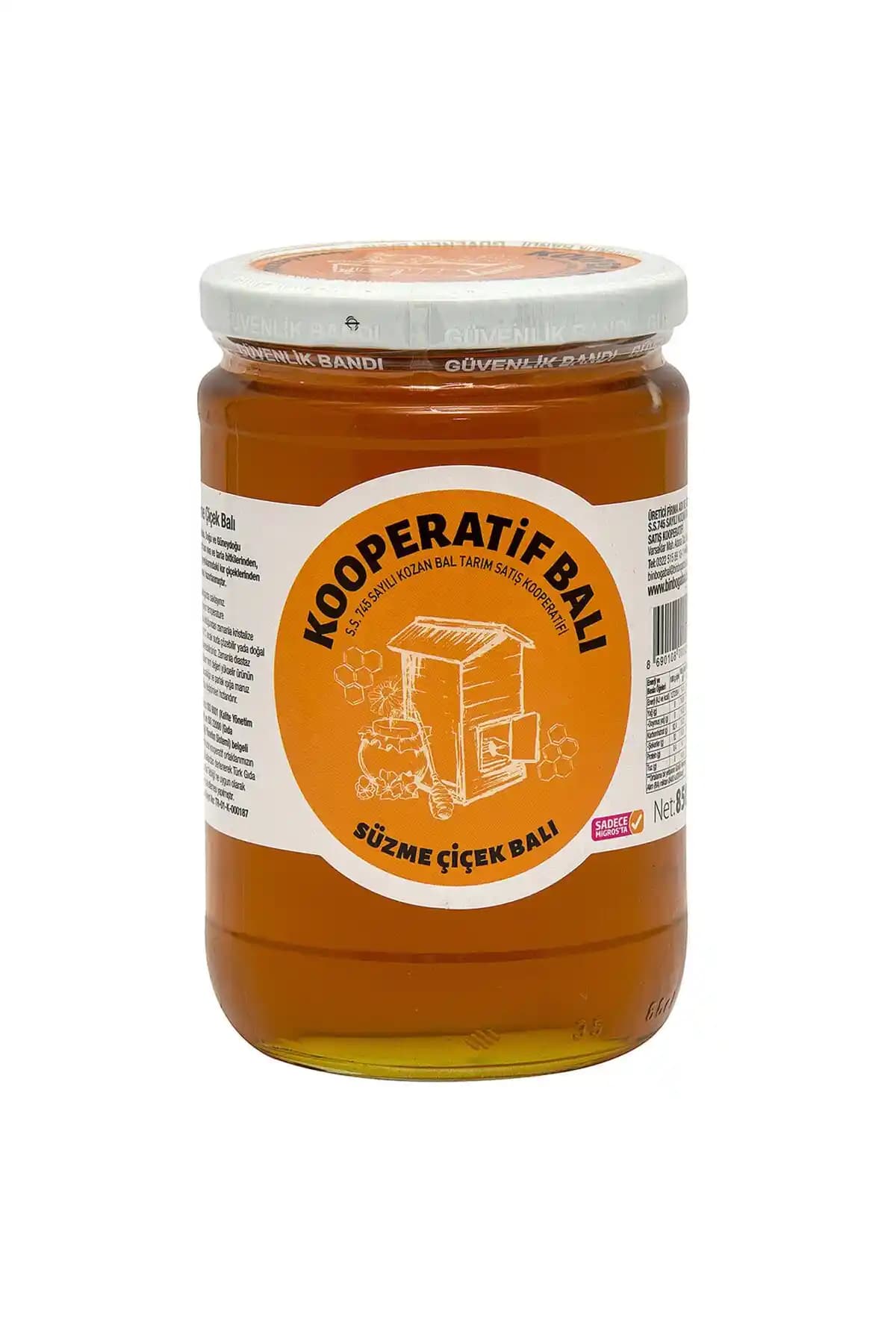 Migros S.S.745 Sayılı Kozan Bal Kooperatif Süzme Çiçek Balı 850g Doğal ve Kaliteli Tat