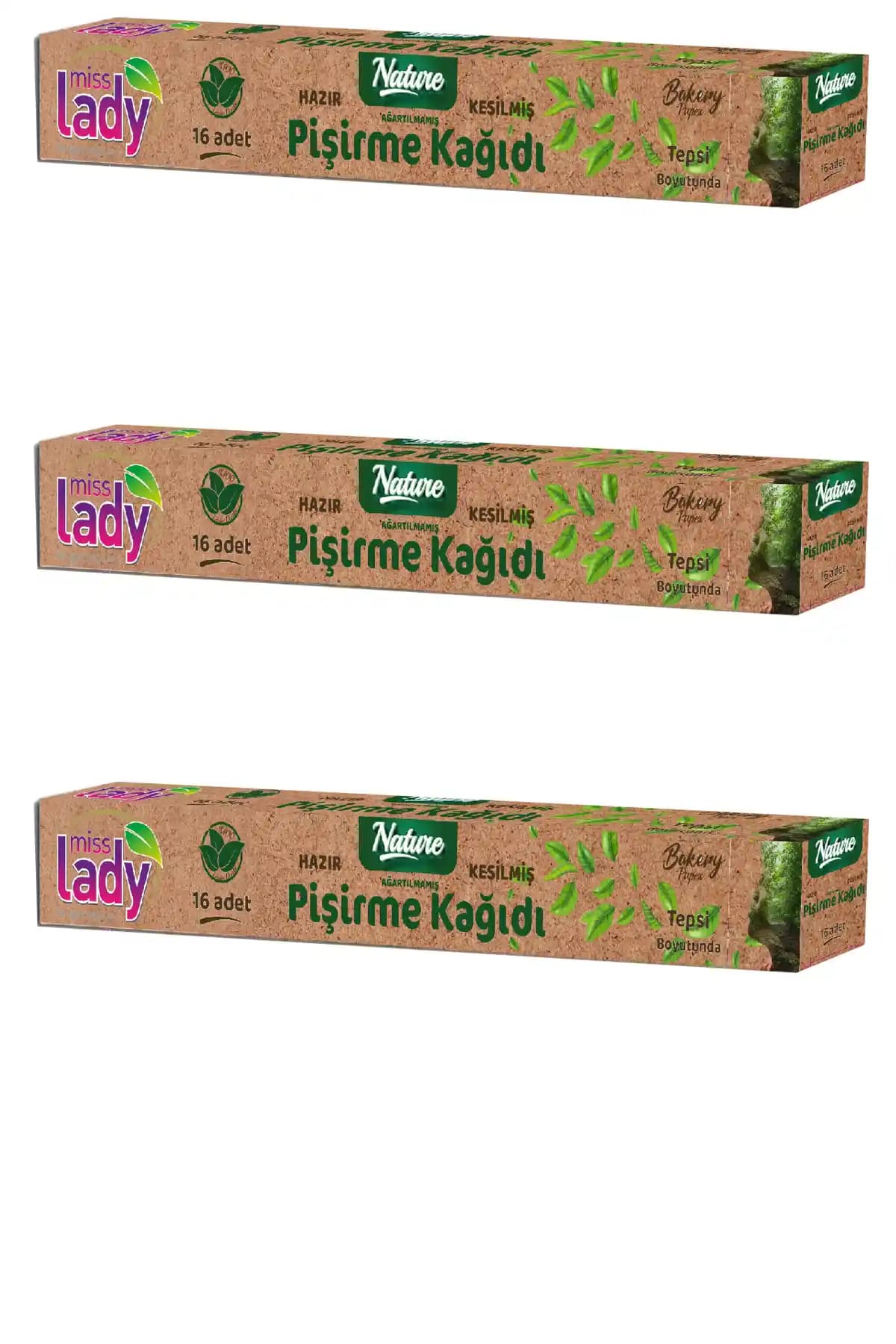 Miss Lady Nature Ağartılmış Hazır Pişirme Kağıdı 48'li Paket - Doğal ve Sağlıklı