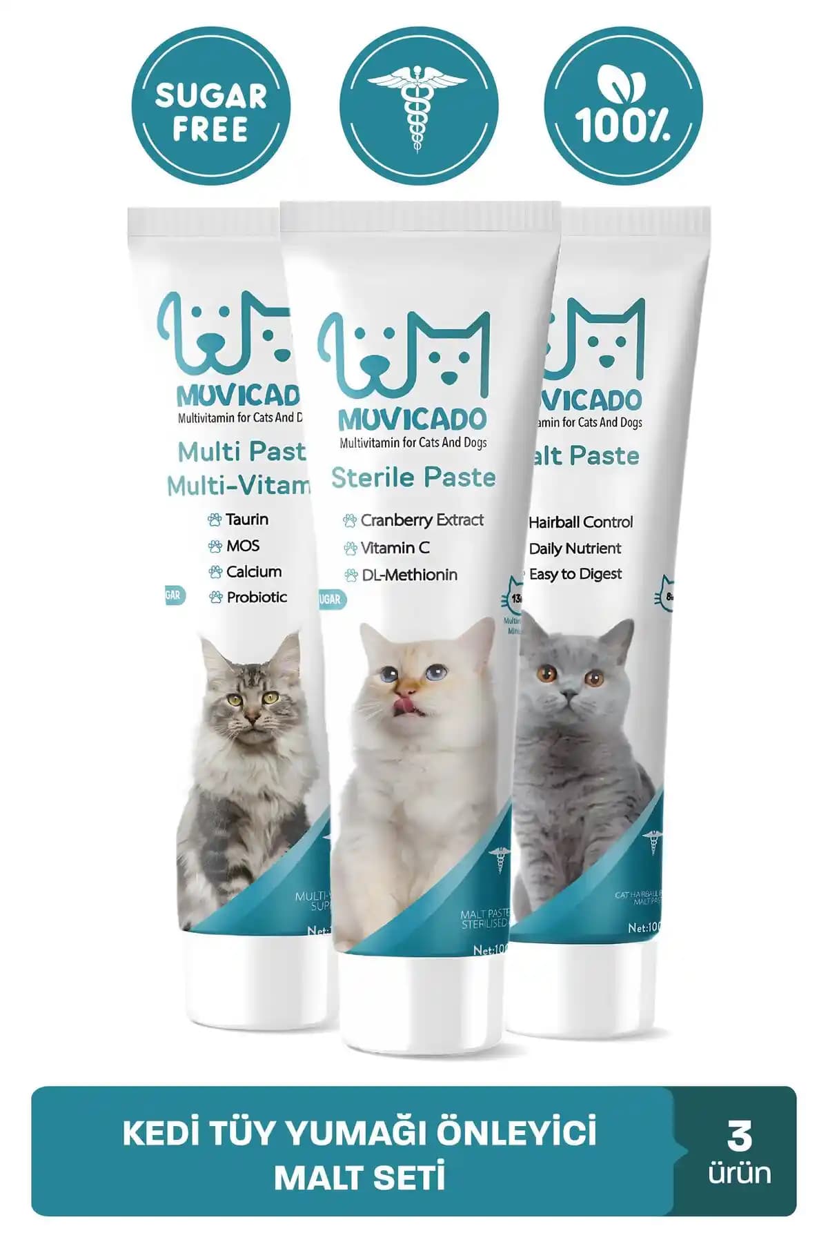 muvidado Kedi Malt Macunu: Tüy Yumağı Önleme ve Sindirim Desteği, Şekersiz ve Veteriner Onaylı