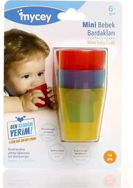 MYCey Mini Bebek Beslenme Bardakları 3'lü Set - Ergonomik ve Sağlıklı Tasarım