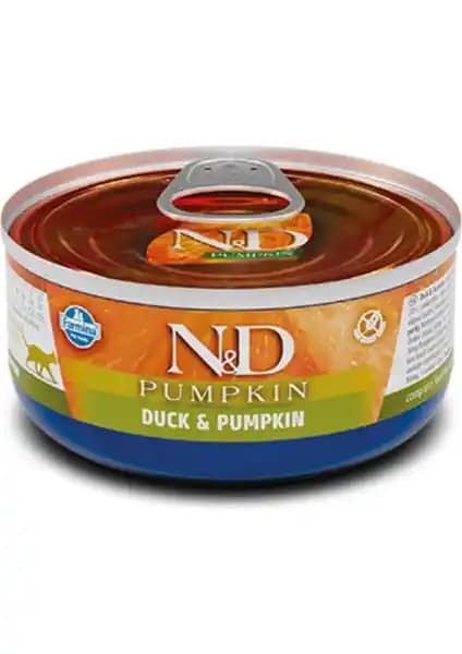 N&D Balkabağı ve Ördekli Yetişkin Kedi Konservesi 80 gr - Dengeli ve Fonksiyonel Mama