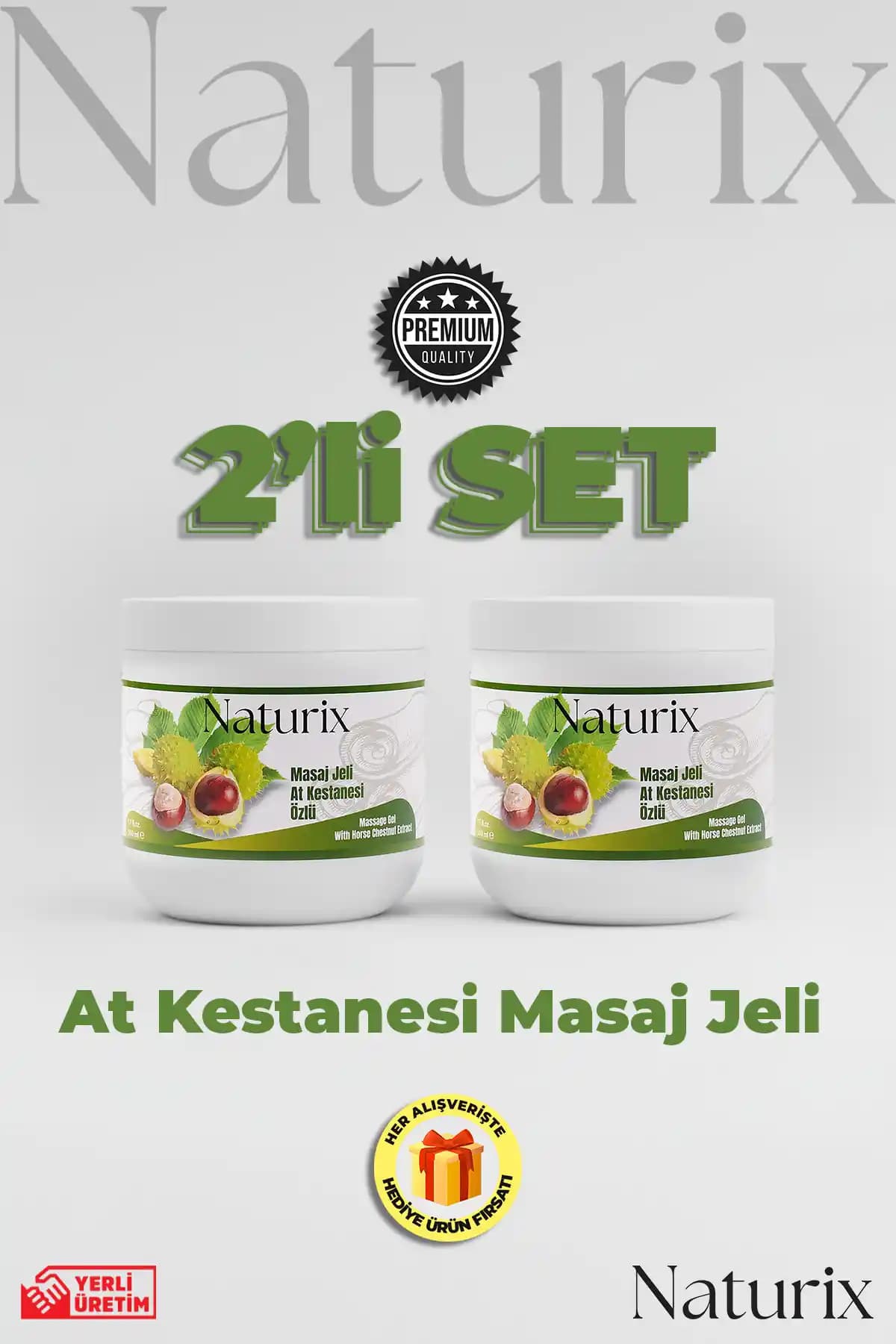 Naturix At Kestanesi Balsamı Masaj Jeli 2'li Eko Set - Bacak Ağrılarına Etkili Rahatlama