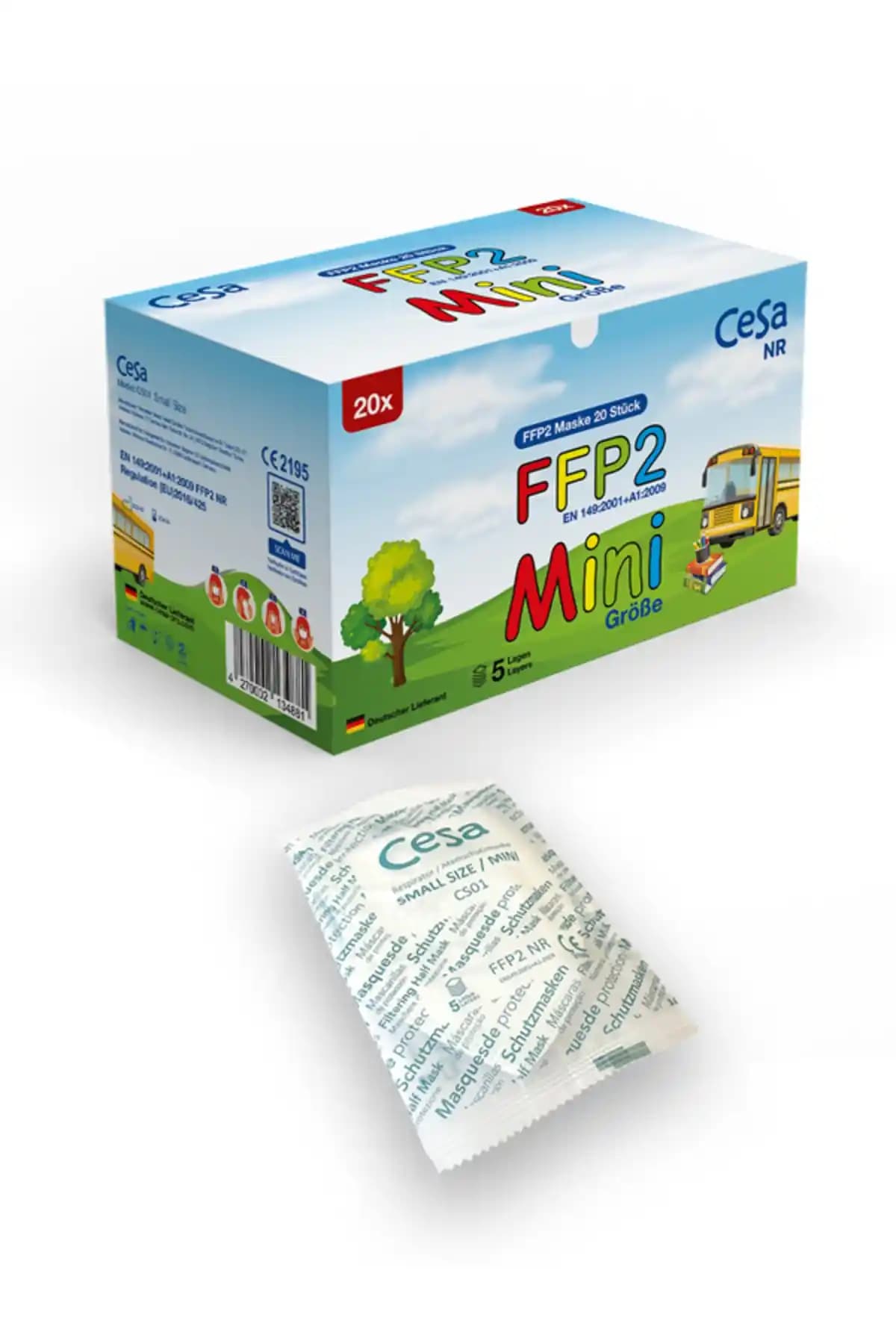 Nefes Maske 20 Adet Small Size Çocuk N95 FFP2 Maske Tek Tek Paketli Yüksek Koruma