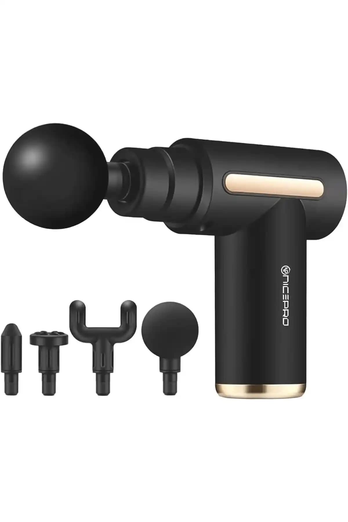 NPO NMJ6 4 Başlıklı 6 Hızlı 3800RPM Type-C Şarjlı Taşınabilir Mini Masaj Tabancası