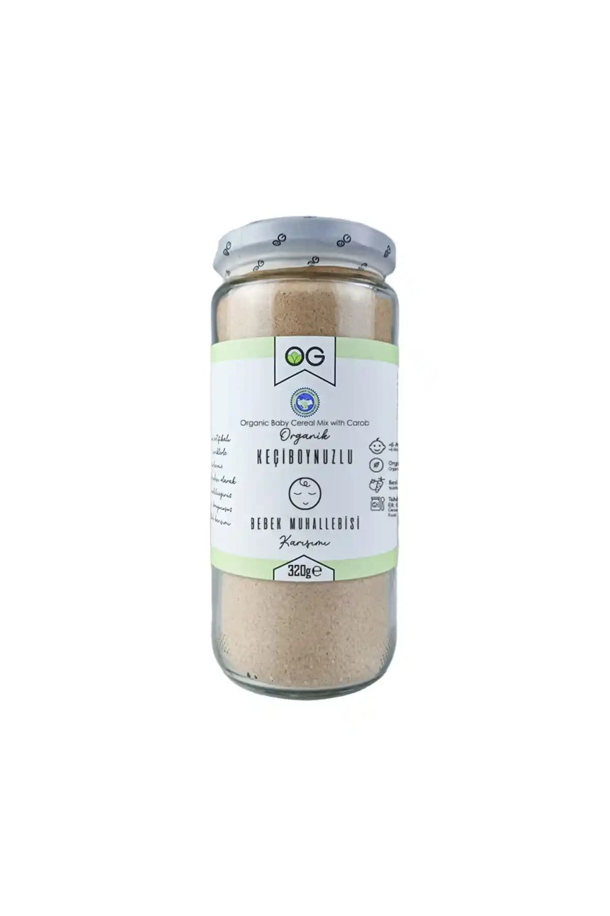 OG natural Organik Keçiboynuzlu Bebek Muhallebisi Karışımı 320 Gr - Sağlıklı ve Doğal Ek Gıda