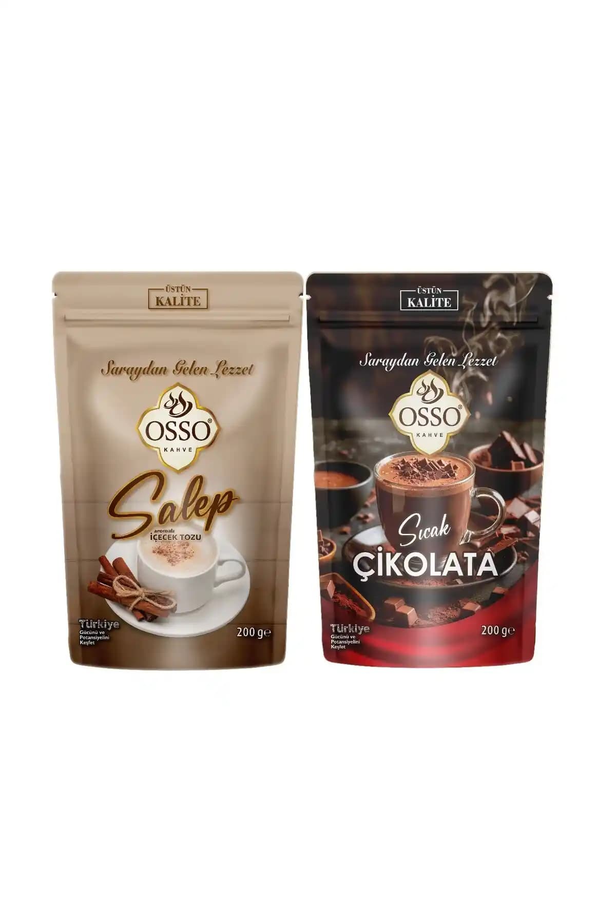 OSSO Kahve Salep ve Sıcak Çikolata 2'li Set 2x200 gr - Geleneksel ve Pratik Sıcak İçecekler