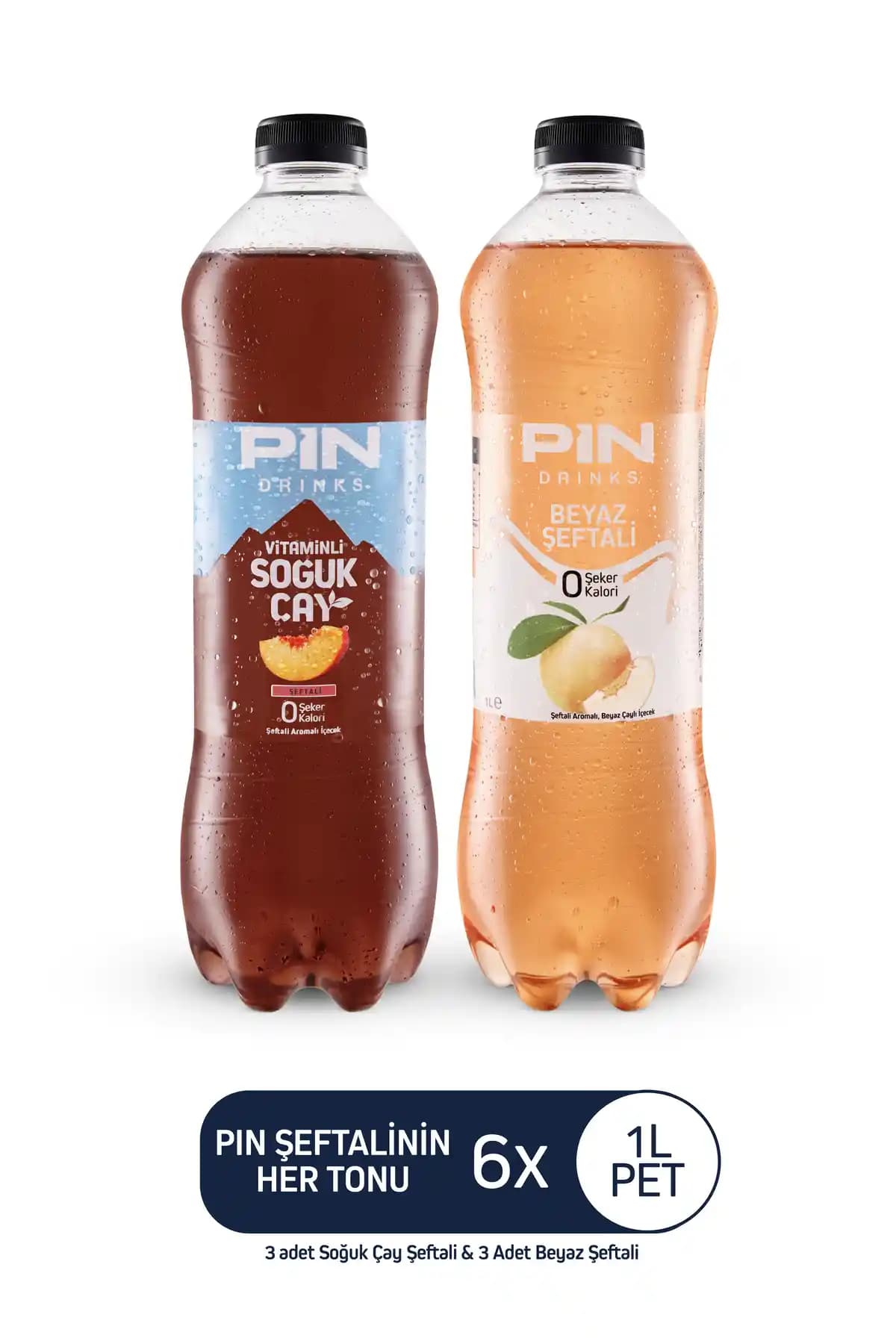 Pin Şeftalinin Her Tonu: Şeftali ve Beyaz Şeftali Aromalı Vitaminli Soğuk Çay Seti