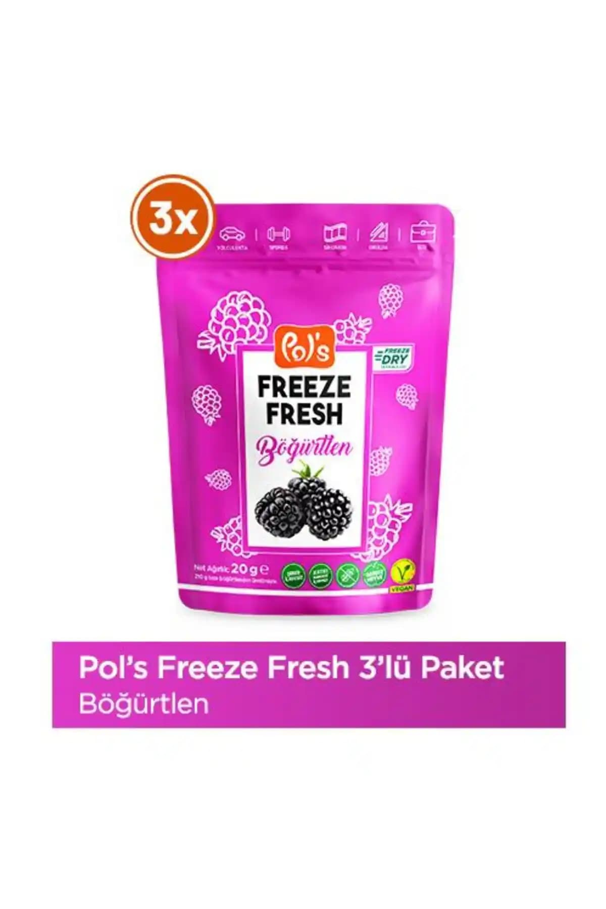 Pol's Freeze Fresh Böğürtlen: Doğal, Katkısız ve Lezzetli Dondurularak Kurutulmuş Meyve