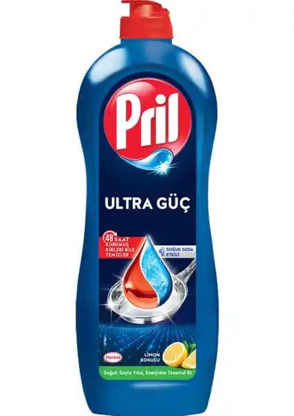 Pril Ultra Güç Hijyen Limon Kokulu Sıvı Bulaşık Deterjanı 675 ml Soğuk Suda Etkili Temizlik