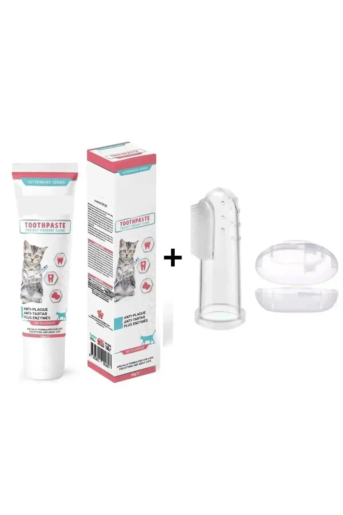 Pro Perfeck Anti Tartar Kedi Diş Macunu Jel 100 Gr ve Silikon Parmak Fırça