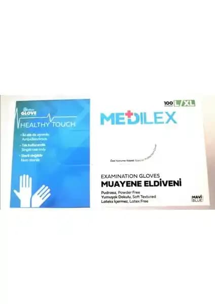 Reflex Medilex Pudrasız Mavi Muayene Eldiven 100'lü Large - Hijyen ve Konfor