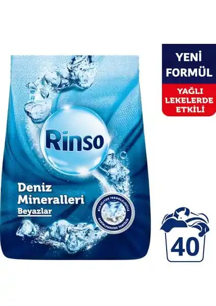 Rinso Toz Çamaşır Deterjanı Deniz Mineralleri ile Beyazlarda Derinlemesine Temizlik ve Ferahlık