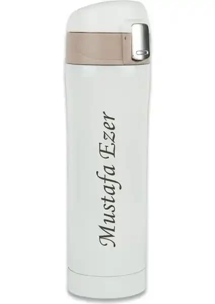 Sedef Silver Kişiye Özel 400 ml Paslanmaz Çelik Termos Bardak - Şık ve Dayanıklı