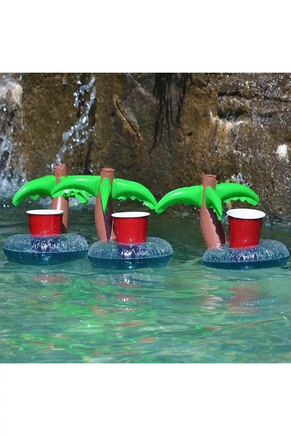 Şeker Ofisi Palmiye Deniz Yatağı Şişme Bardak Tutucu - Dayanıklı ve Çocuk Dostu Tasarım