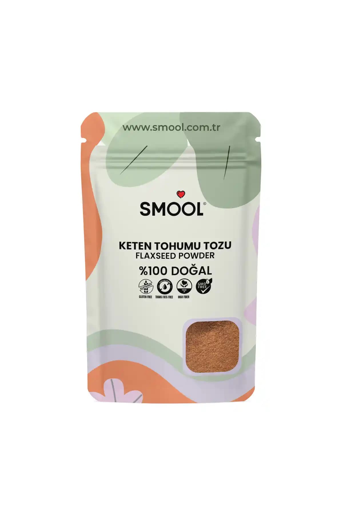 SMOOL Keten Tohumu Tozu 500 gr - Doğal, Glütensiz ve Omega-3 Kaynağı Sağlık Desteği