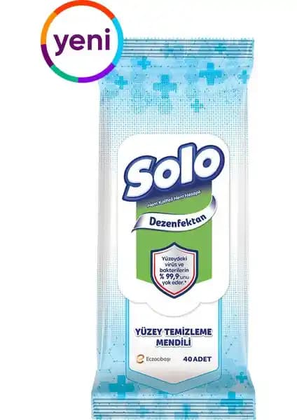 Solo Dezenfektan Yüzey Temizleyici Islak Mendil 40 Yaprak - Etkili ve Pratik Temizlik