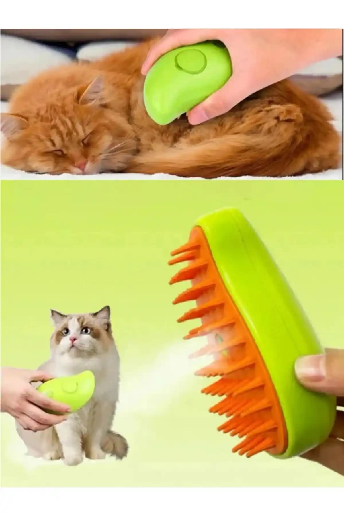 TİNEKE Buharlı Kedi ve Köpek Yıkama Fırçası: Yumuşak Silikonlu Tüy Bakım Çözümü
