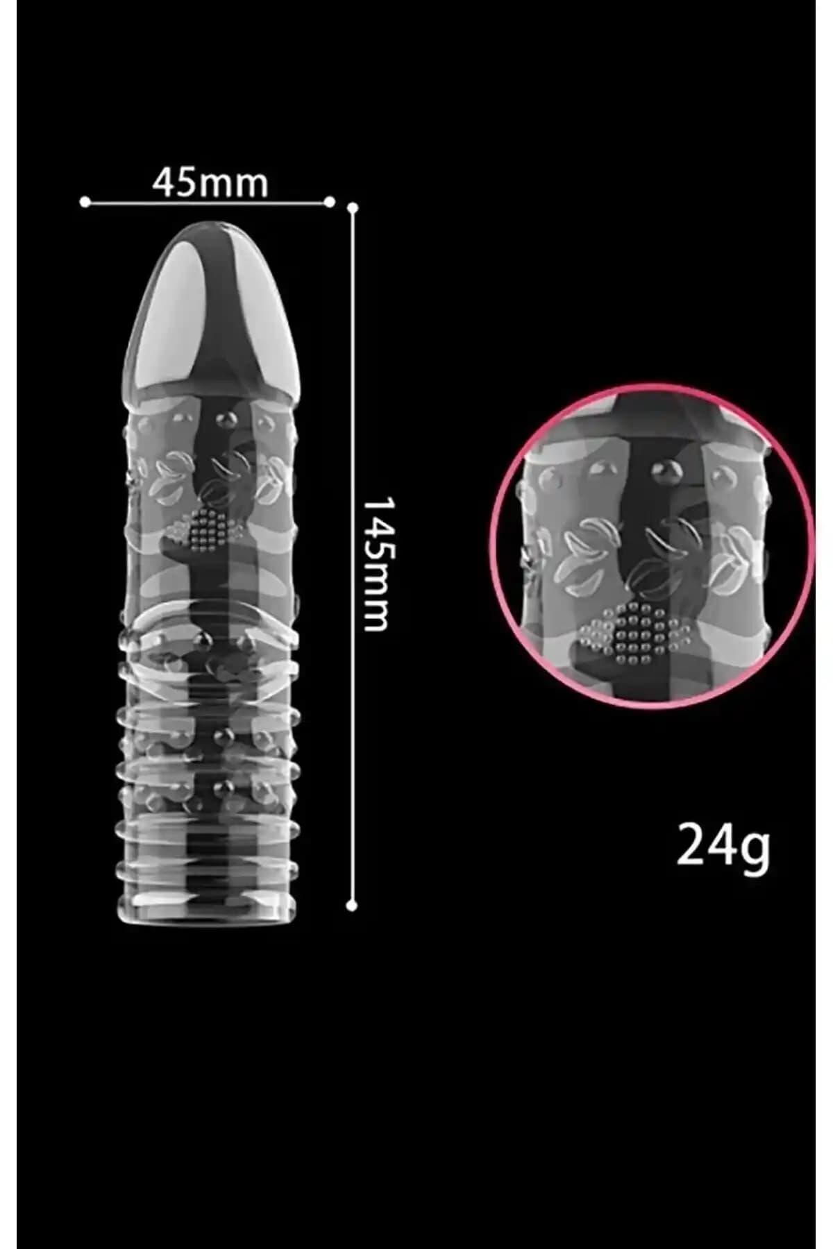TRAJE DEN Tırtıklı Yeniden Kullanılabilir Silikon Prezervatif ile Cinsel Deneyimi Artırın
