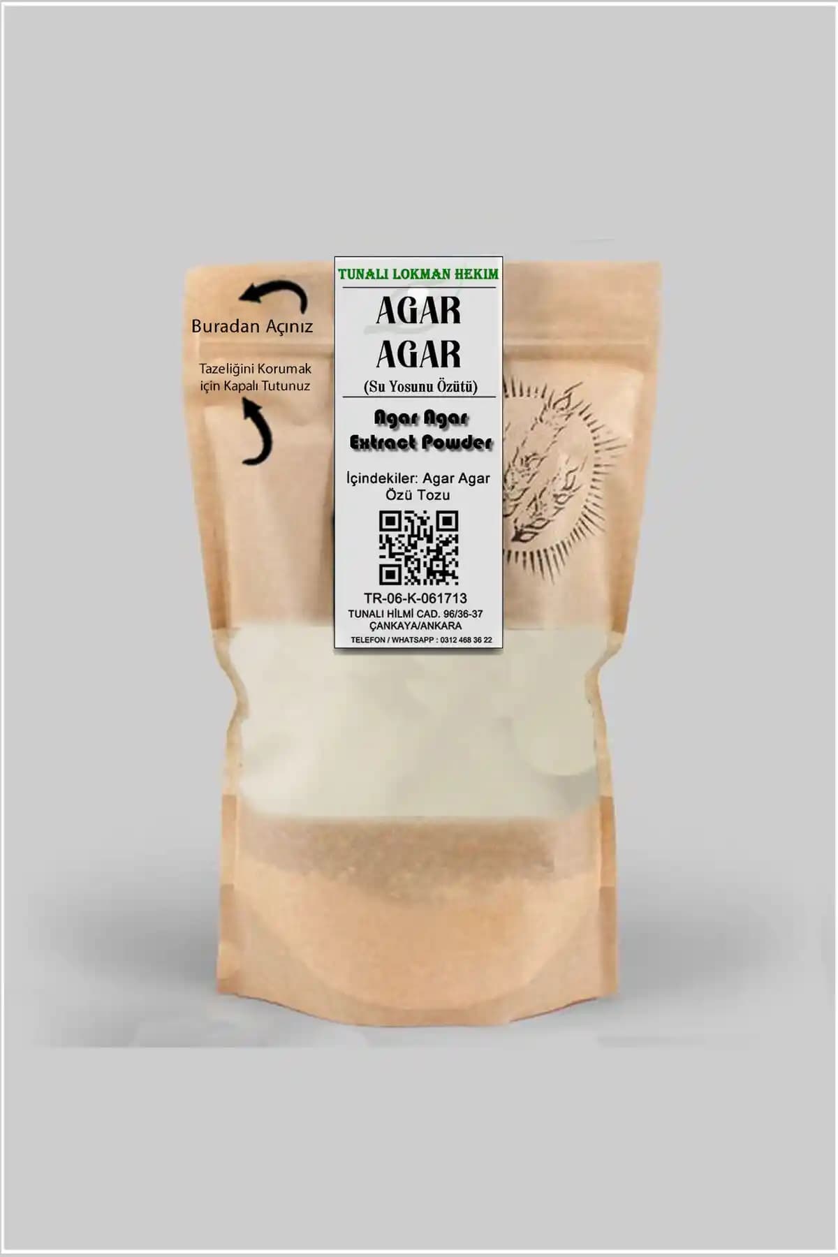 Tunalı Lokman Hekim 900 Blom Agar Agar 35gr Bitkisel Jelatin Su Yosunu Özütü