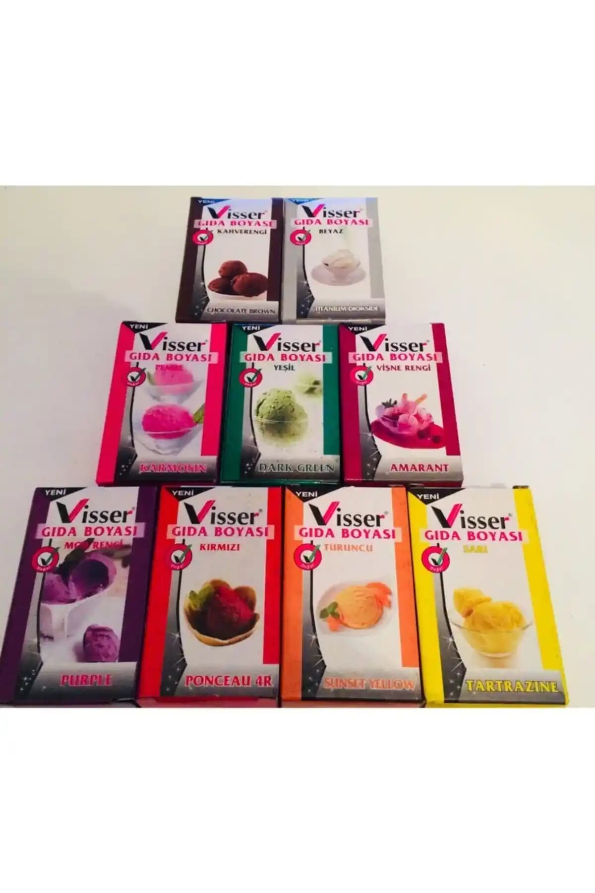 Visser Toz Gıda Boyası 9 Renk Seçeneğiyle Pastacılık ve Gıda Renklendirme Ürünü