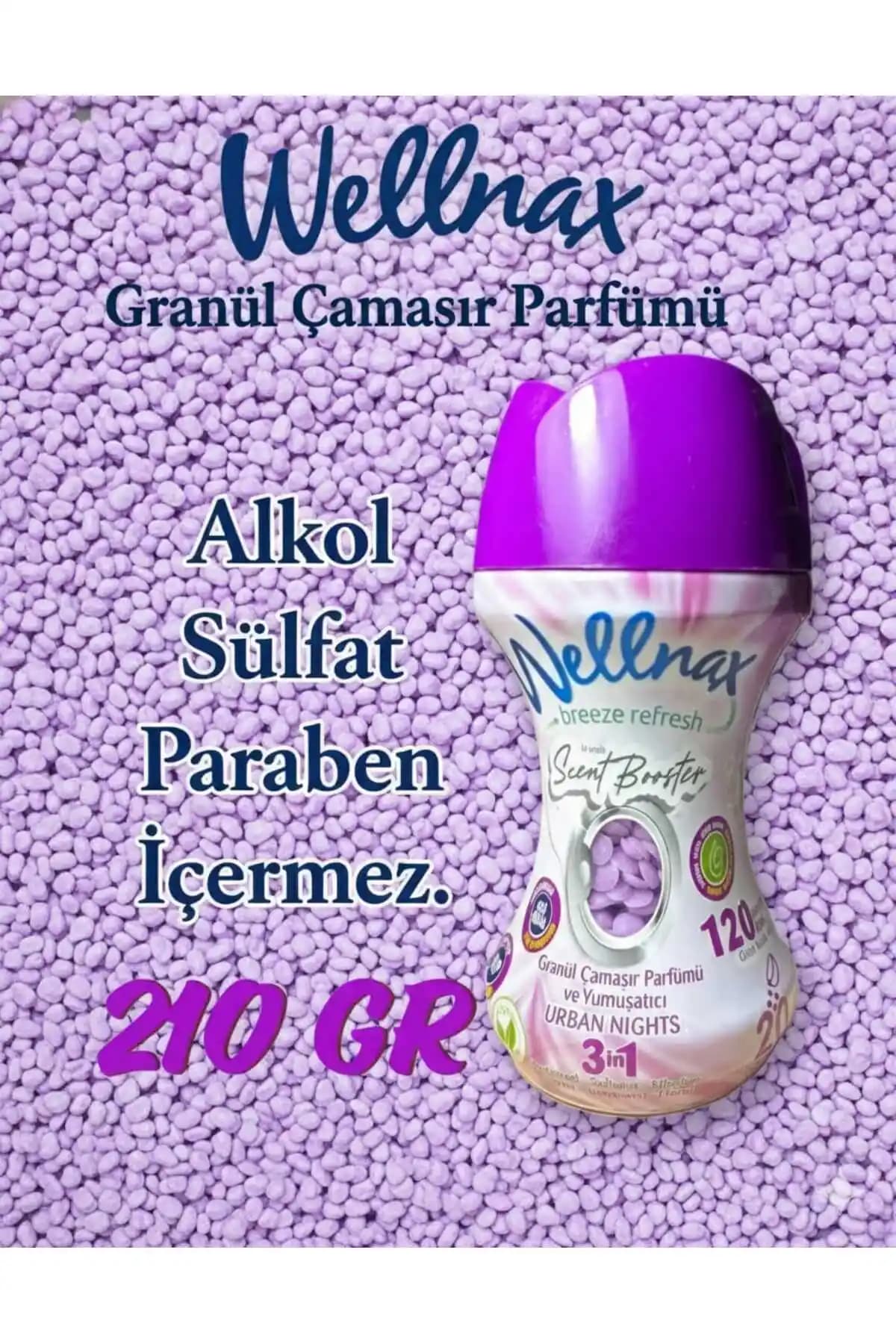 Wellnax Breeze Refresh GRANÜL Çamaşır Parfümü ve Yumuşatıcı Urban Nights ile Kalıcı Koku