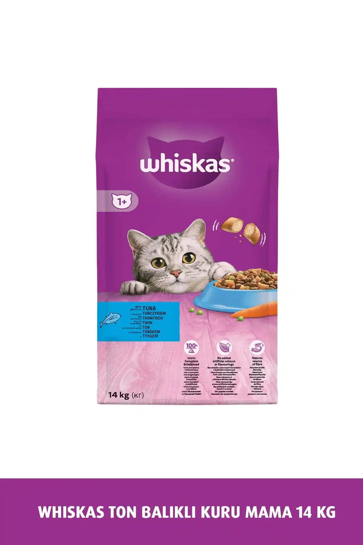 Whiskas Ton Balık ve Sebzeli Yetişkin Kedi Maması 14 Kg - Dengeli ve Doğal Beslenme