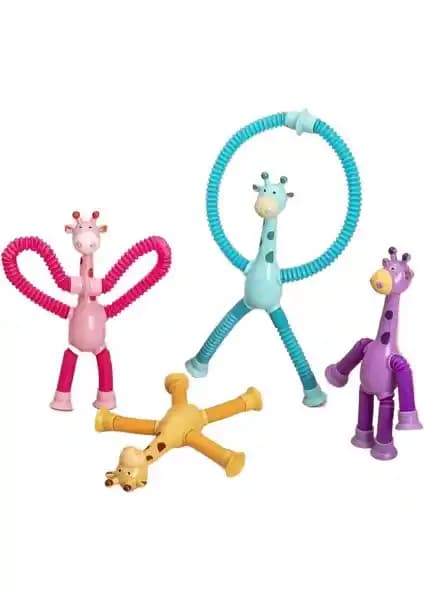 Yongtai BBL Vantuzlu Geri Çekilebilir Tüp Zürafa Oyuncak ile Çocuk Gelişimini Destekleyin