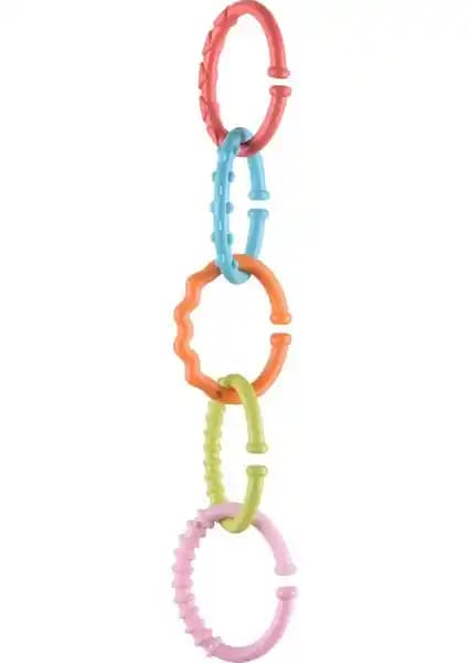 Zuzu Toys Renkli Zincirler: Bebekler İçin Fonksiyonel ve Eğlenceli Diş Kaşıma Oyuncağı