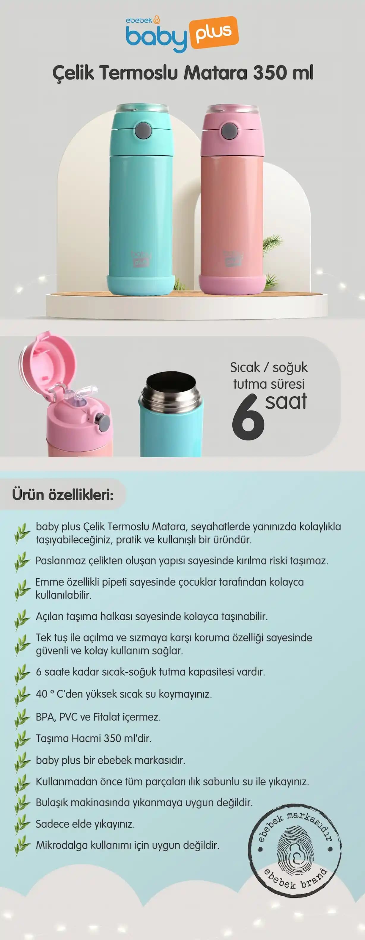 Baby Plus Çelik Suluk: Sağlıklı, Güvenli ve Dayanıklı Bebek Suluğu Seçenekleri