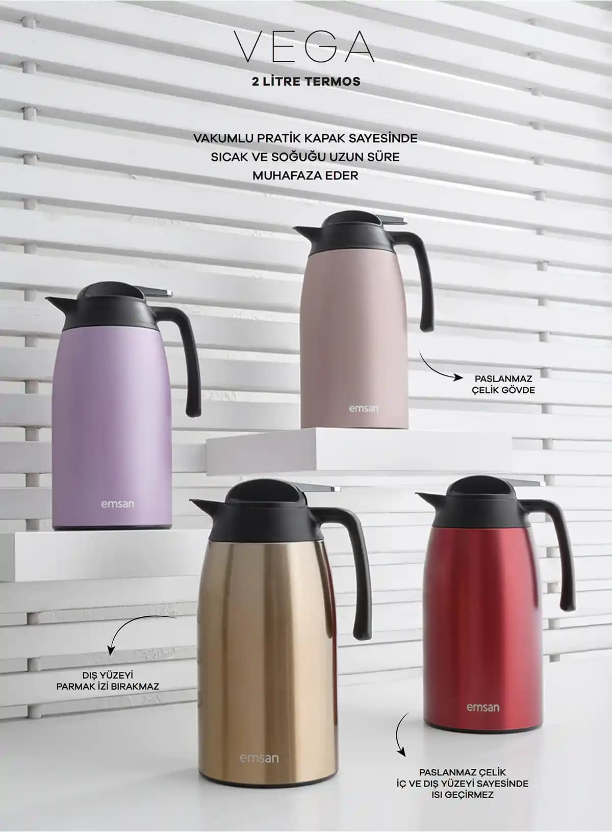 Emsan Vega 2.1 Litre Termos: Günlük Kullanım İçin Dayanıklı ve Şık Çözüm