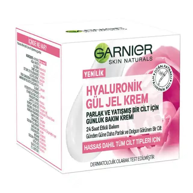 Garnier Hyaluronik Gül Jel Krem ile Günlük Nem ve Ferahlık Sağlayan Cilt Bakımı