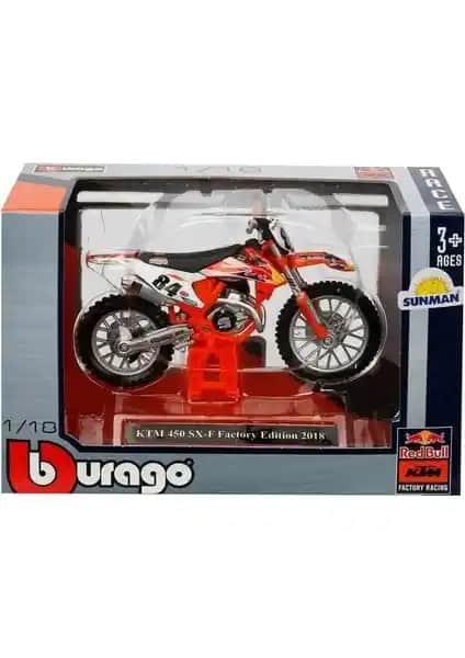 Cansa Sun-Bur 1:18 Ölçek KTM 450 Motosiklet Modeli Detaylı Koleksiyon Parçası
